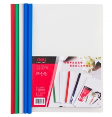 得力(deli) 5531 A4 透明PP抽桿文件夾報告夾（背寬10mm，5個/包）
